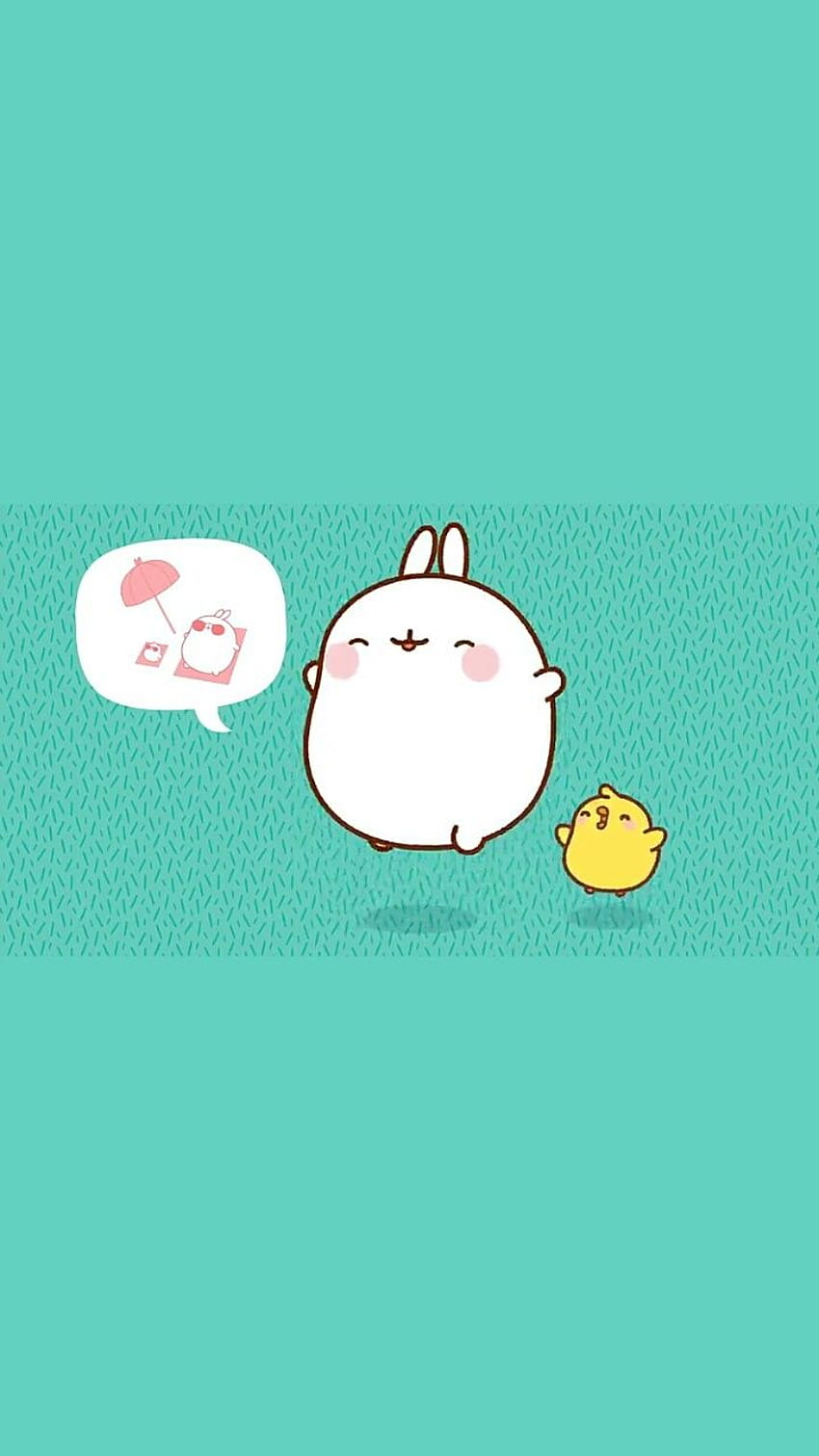 art, bunny, cartoon, Chick, cute art, cute baby, cute illustration, molang summer HD phone wallpaper