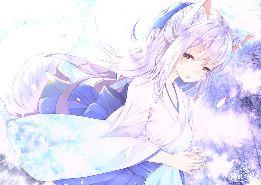 Ilmu Pengetahuan 9: Anime Fox Girl Art, ojos blancos de anime kitsune fondo  de pantalla | Pxfuel