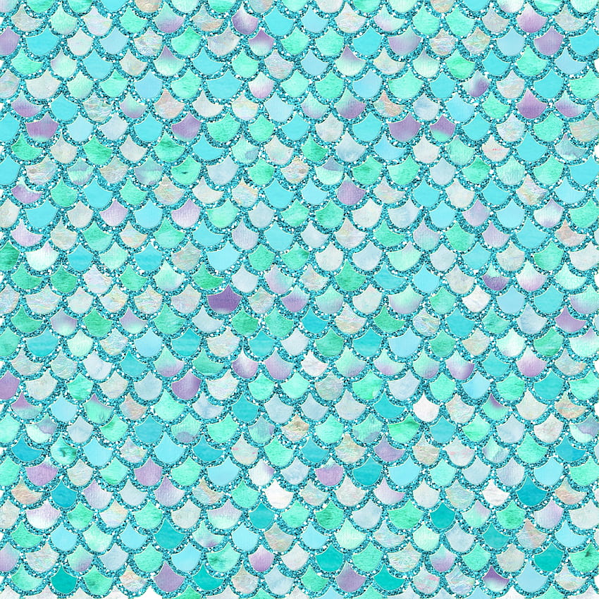 Beli Teal Glitter Mermaid Scales, sisik ikan wallpaper ponsel HD