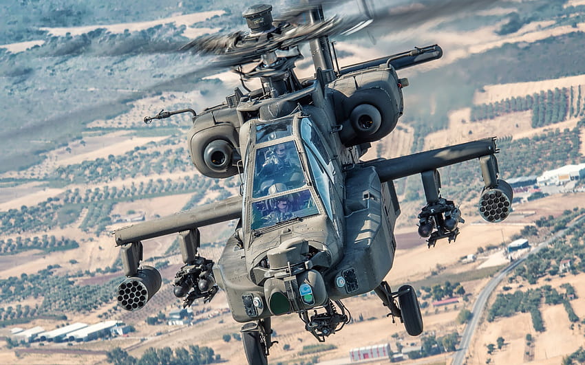 Mcdonnell Douglas Ah 64 Apache, helicóptero de ataque, helicóptero de ataque militar fondo de pantalla