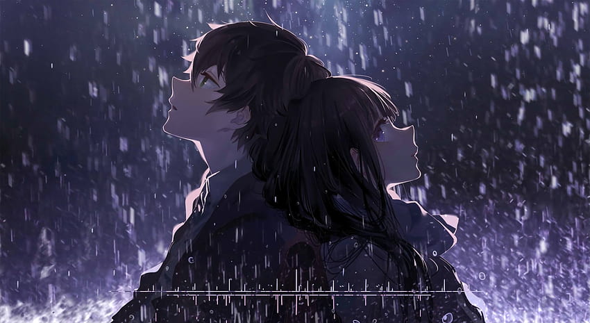 Hyouka [氷菓], lluvia de pareja de anime fondo de pantalla