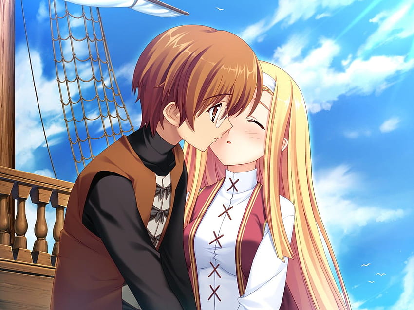 Boy and girl anime kissing each other, anime boy and girl kissing HD  wallpaper | Pxfuel