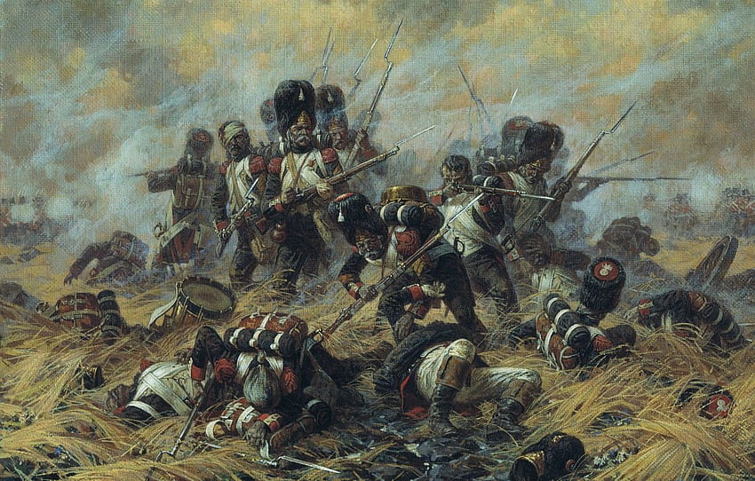 the battle, Averyanov, Waterloo , section живопись HD wallpaper