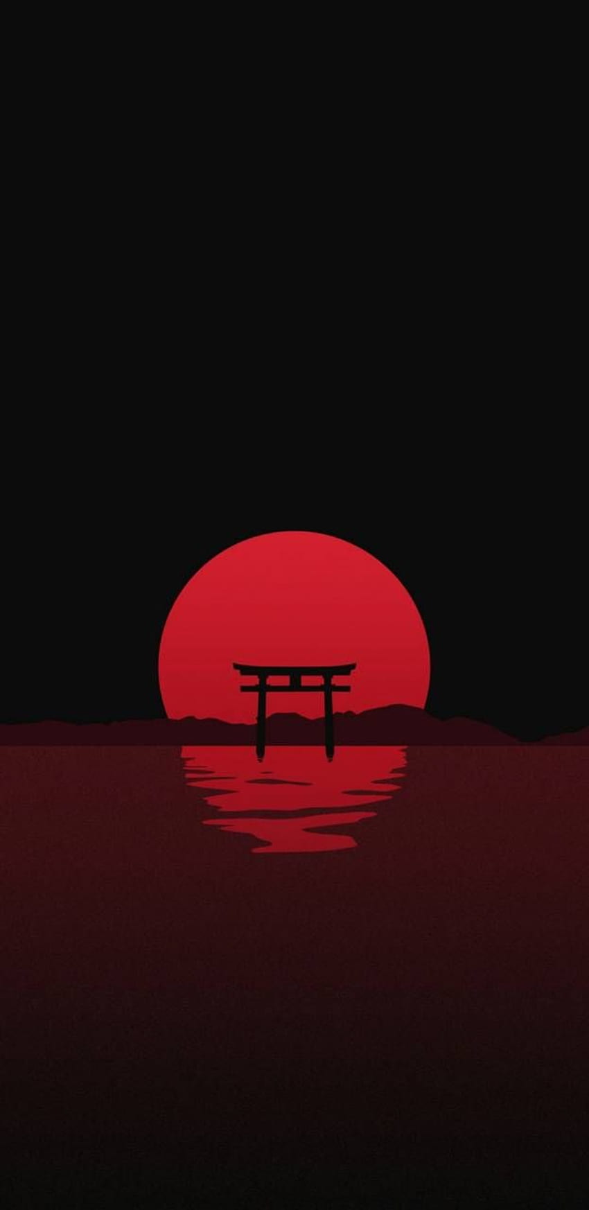 Japan Red, estética roja japonesa fondo de pantalla del teléfono