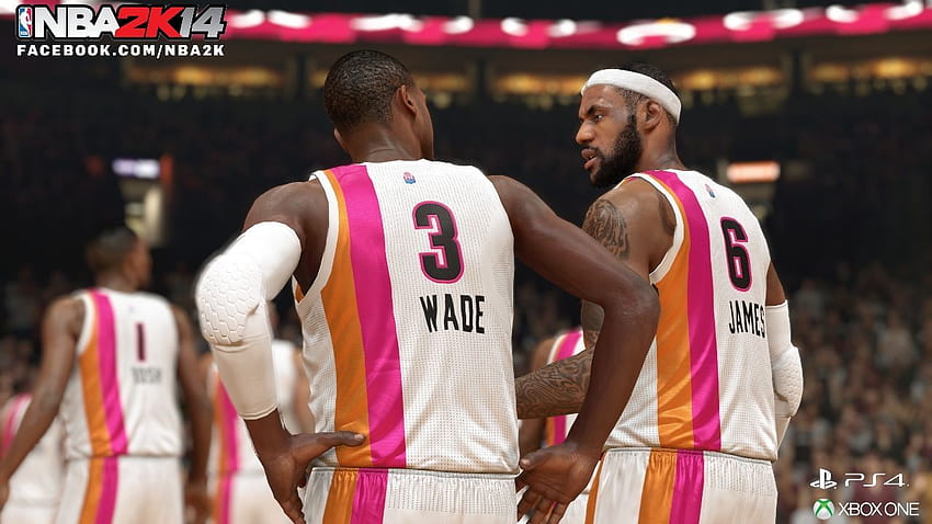 La simulazione NBA 14 prevede che Miami Heat vincerà il terzo campionato consecutivo Sfondo HD