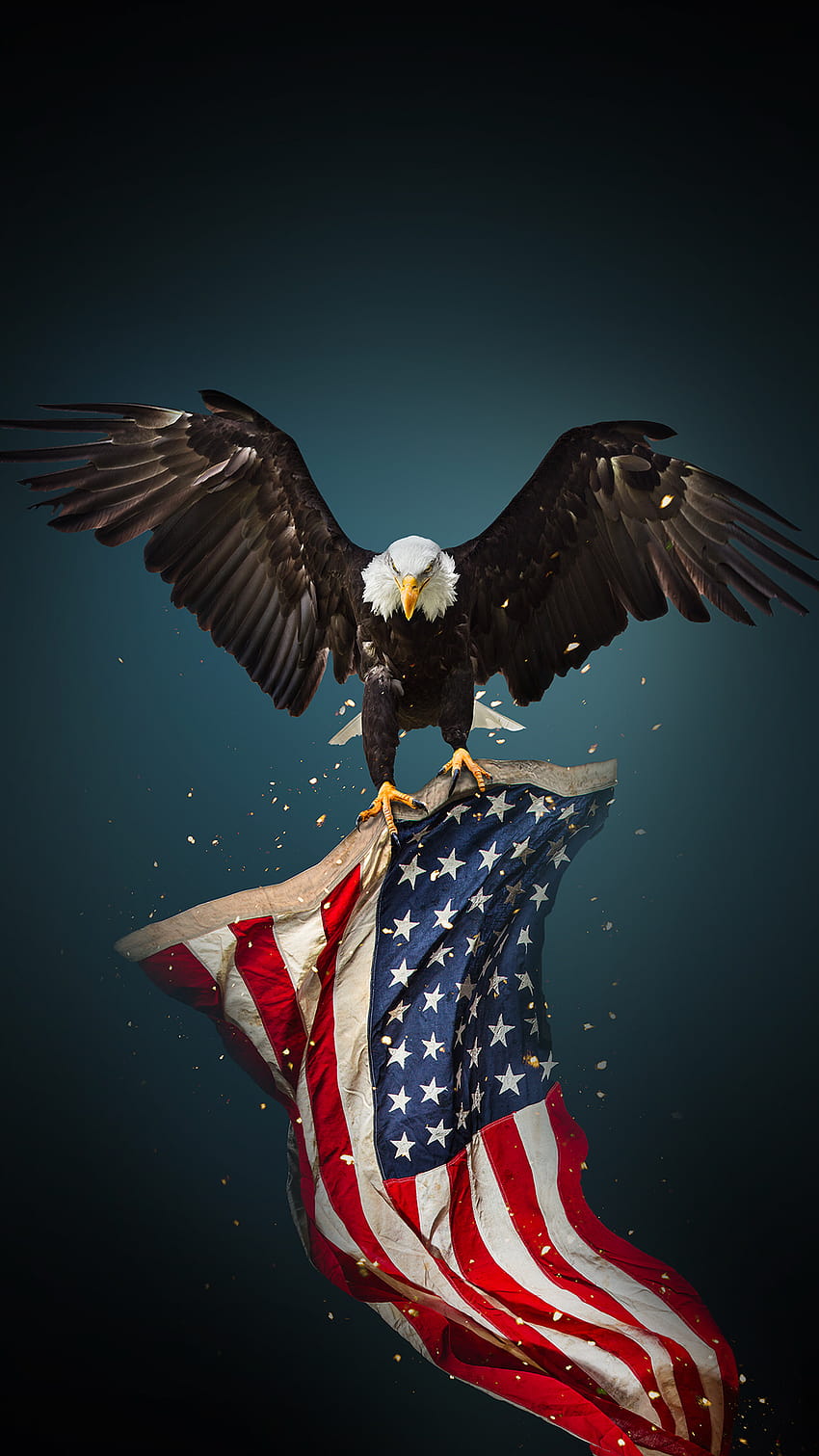 Drapeau américain, drapeau des États-Unis, aigle, fierté américaine Fond d'écran de téléphone HD
