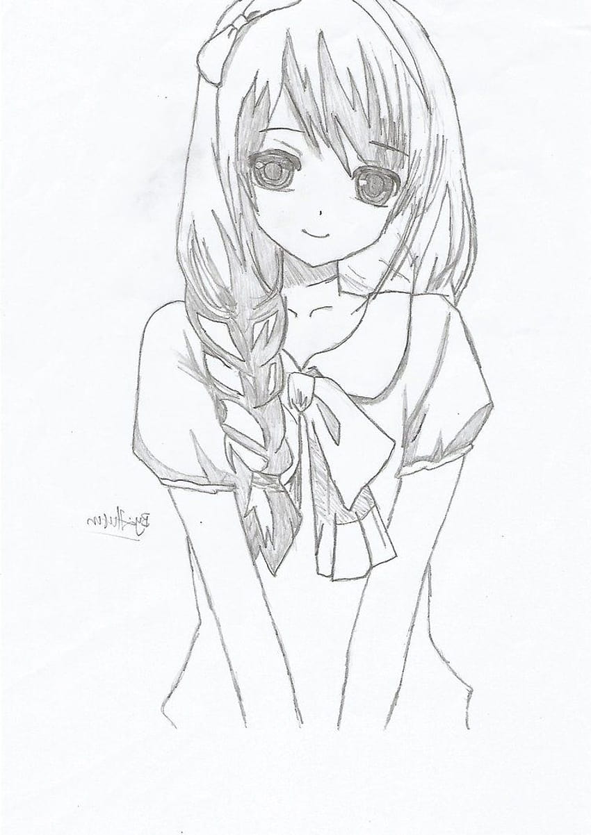 Anime Girl Drawing at GetDrawings, anime girl sketch HD phone wallpaper |  Pxfuel