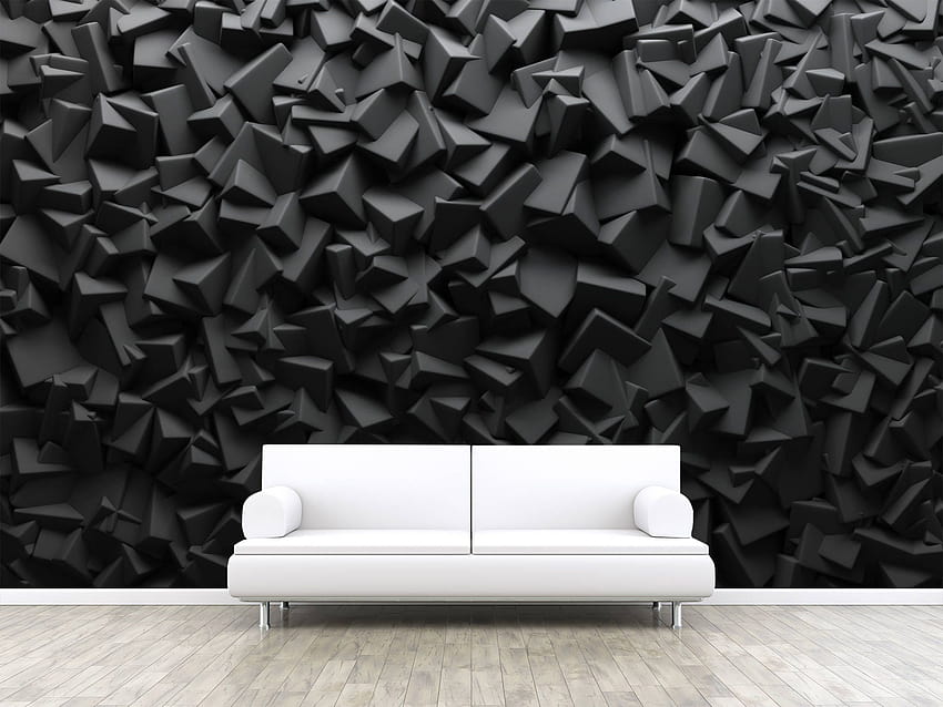 Formas de cubos oscuros abstractos Autoadhesivos Peel and Stick 3D fondo de pantalla