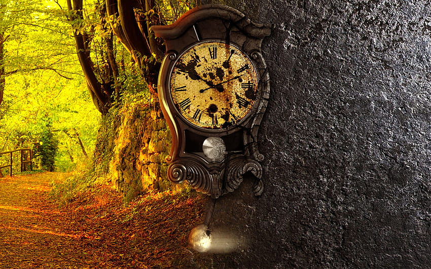 Temps dans la nature, vieille horloge Fond d'écran HD