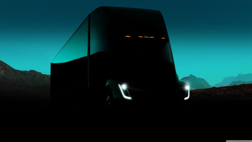 Tesla Semi Electric Truck Dark Ultra Backgrounds HD wallpaper