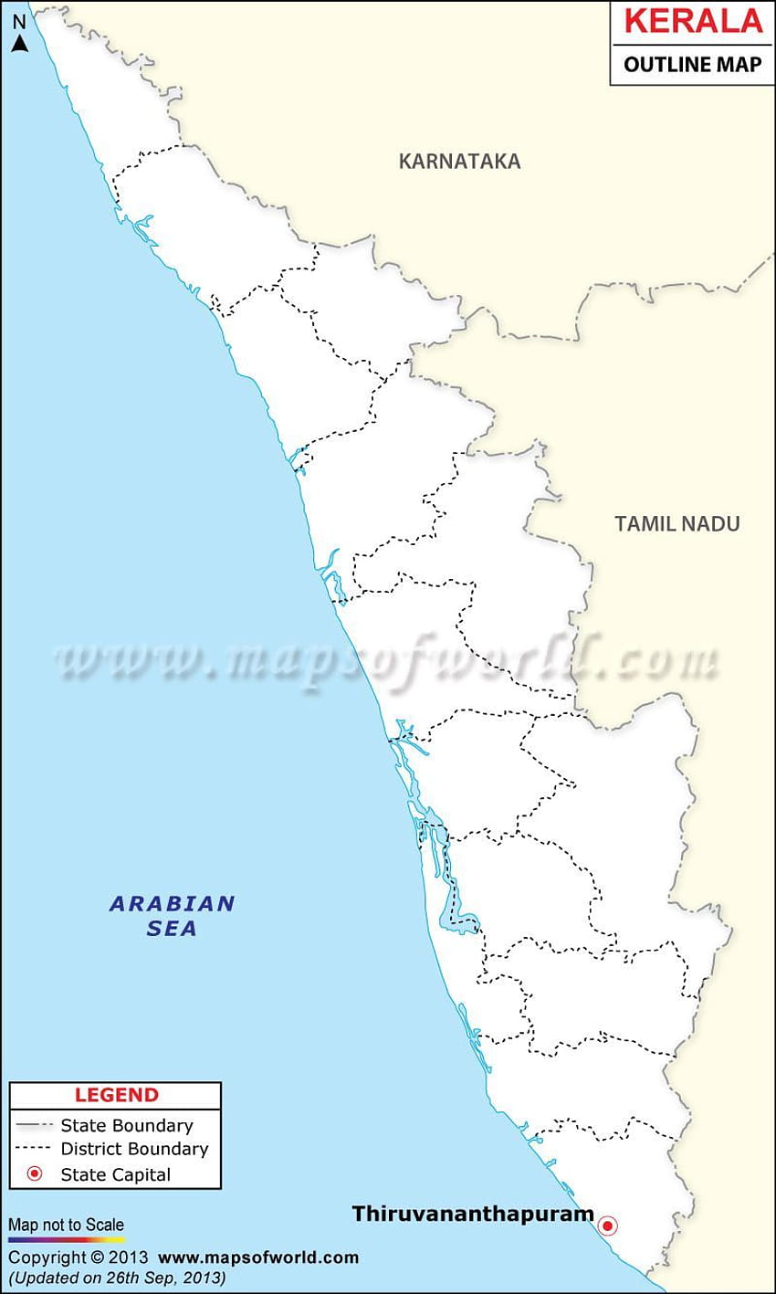 Mapa del contorno de Kerala fondo de pantalla del teléfono