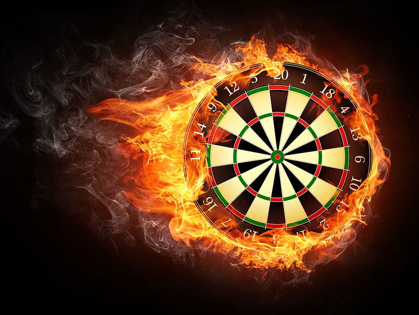 the fire of darts, dart board HD wallpaper