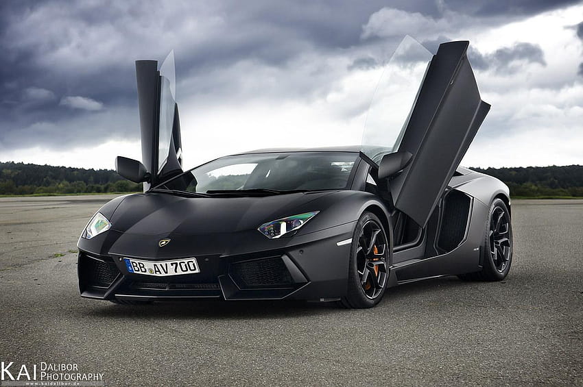 Best Black Matte Lamborghini, schwarzer Lamborghini HD-Hintergrundbild