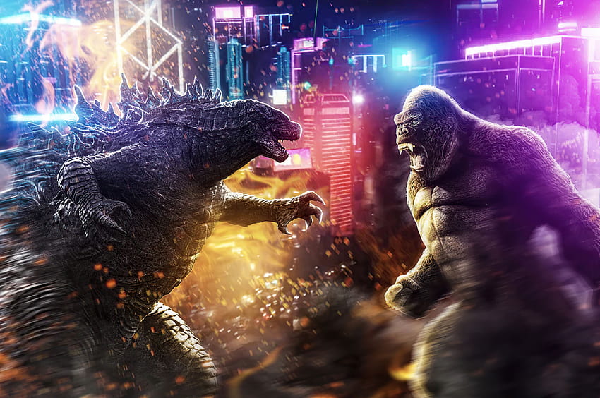 King Kong contro Godzilla, godzilla contro kong poster Sfondo HD