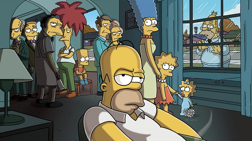 Simpsons dizisinden etiketli: Bart Simpson, Homer Simpson, Lisa Simpson, Marge Simpson, Maggie Simpson, Moe Szyslak, Montgomery Burns, Waylon Smithers, Kilit ekranı, The Simpsons, Seymour Skinner, Edna HD duvar kağıdı
