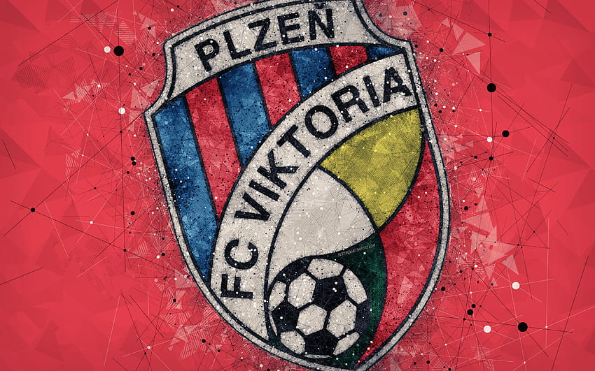 FC Viktoria Plzen, geometric art, logo HD wallpaper