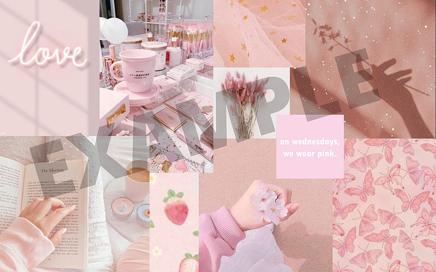 1 Pink Collage Computer HD wallpaper