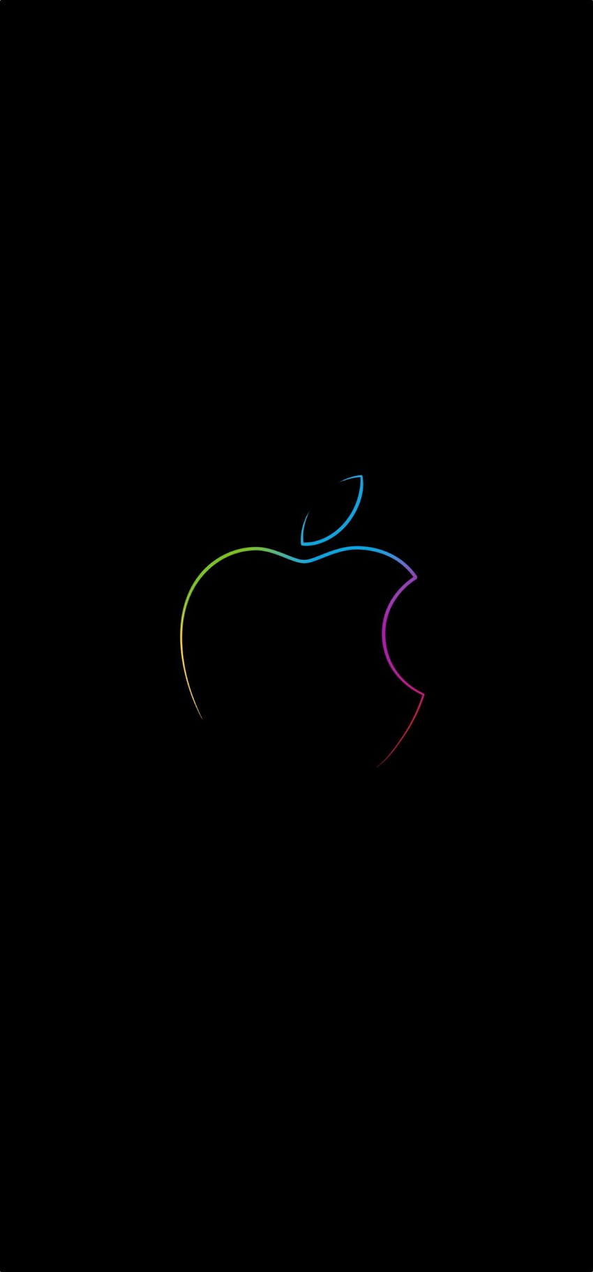 カラフルな Apple ロゴ、黒の iphone アップルを備えたアップル ストア HD電話の壁紙