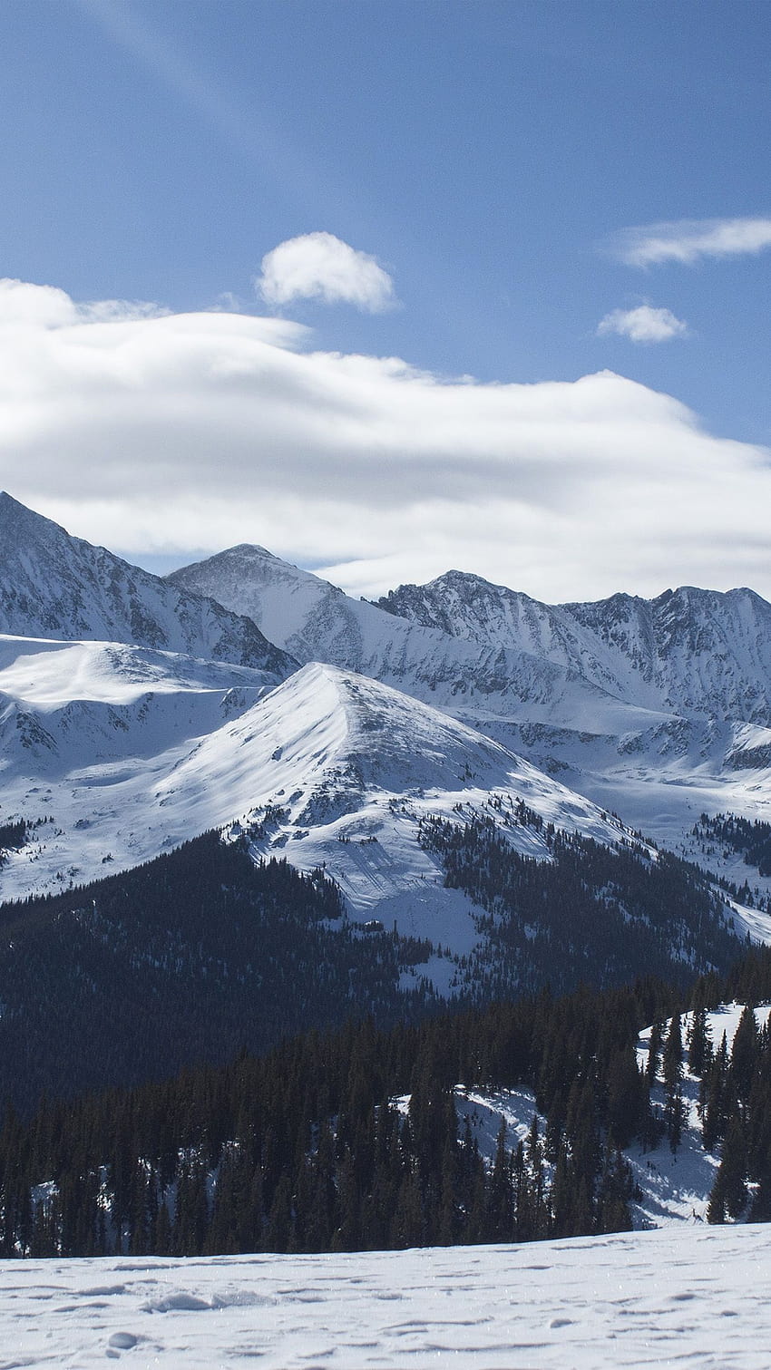 Snow Mountain Zima Błękit nieba Natura Android, góry androidów Tapeta na telefon HD