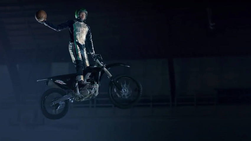 Video of the Day: Russell Westbrook Uses MX Bike for Flaming Dunk, flaming dirt bike HD wallpaper