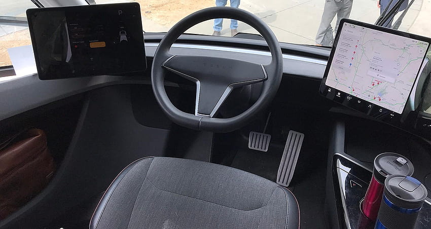 Tesla Semi cockpit details revealed in clearest interior, tesla semi electric truck HD wallpaper