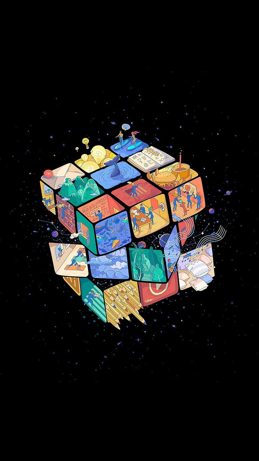 Que se passe-t-il dans un Rubiks Cube Fond d'écran de téléphone HD