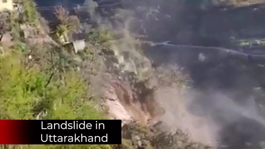 Uttarakhand: Landslide occurs at Jhali Math in Sari village of Rudraprayag district HD wallpaper