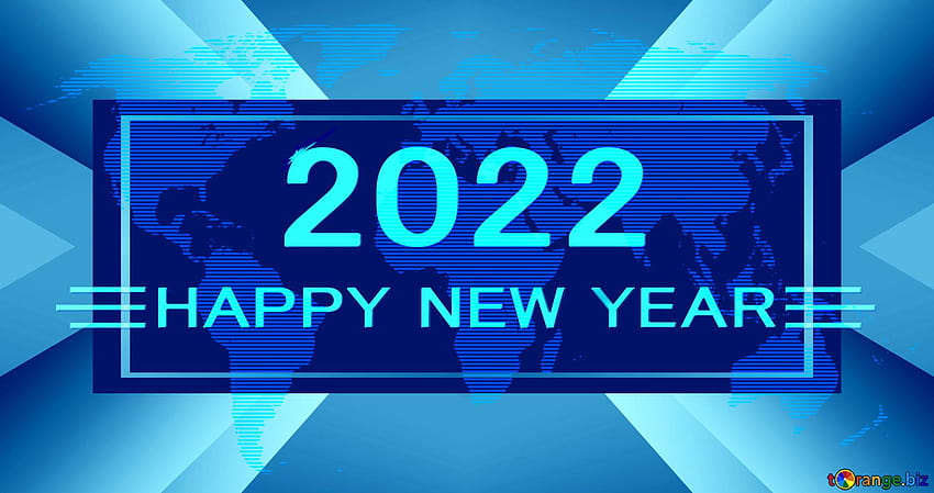 Peta dunia konsep biru emas Shiny happy new year 2022 bisnis komposisi di CC Wallpaper HD