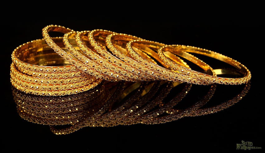 Gold Bangles, gold jewellery HD wallpaper