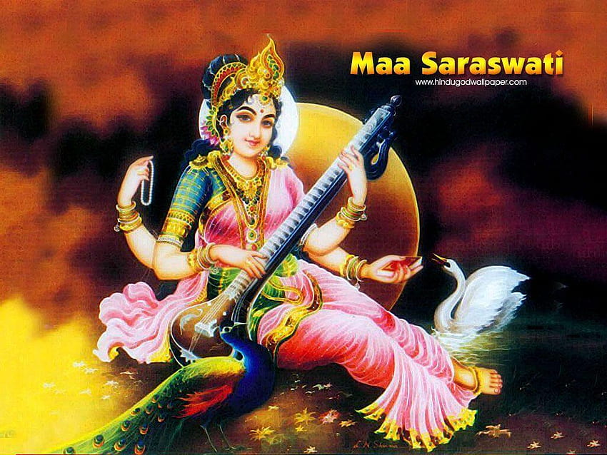 Göttin Saraswati Mata HD-Hintergrundbild