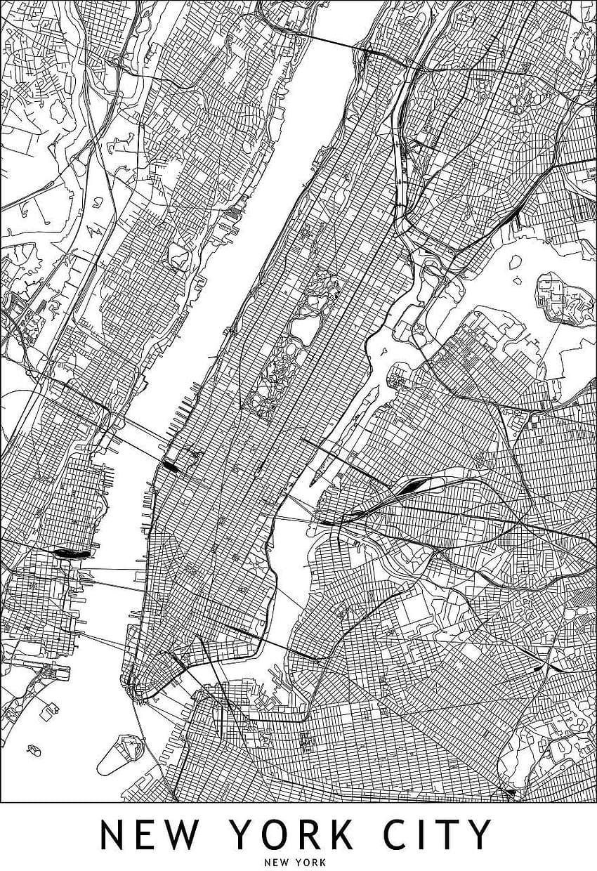 世界の都市の線地図を描く、ニューヨークの地図 HD電話の壁紙