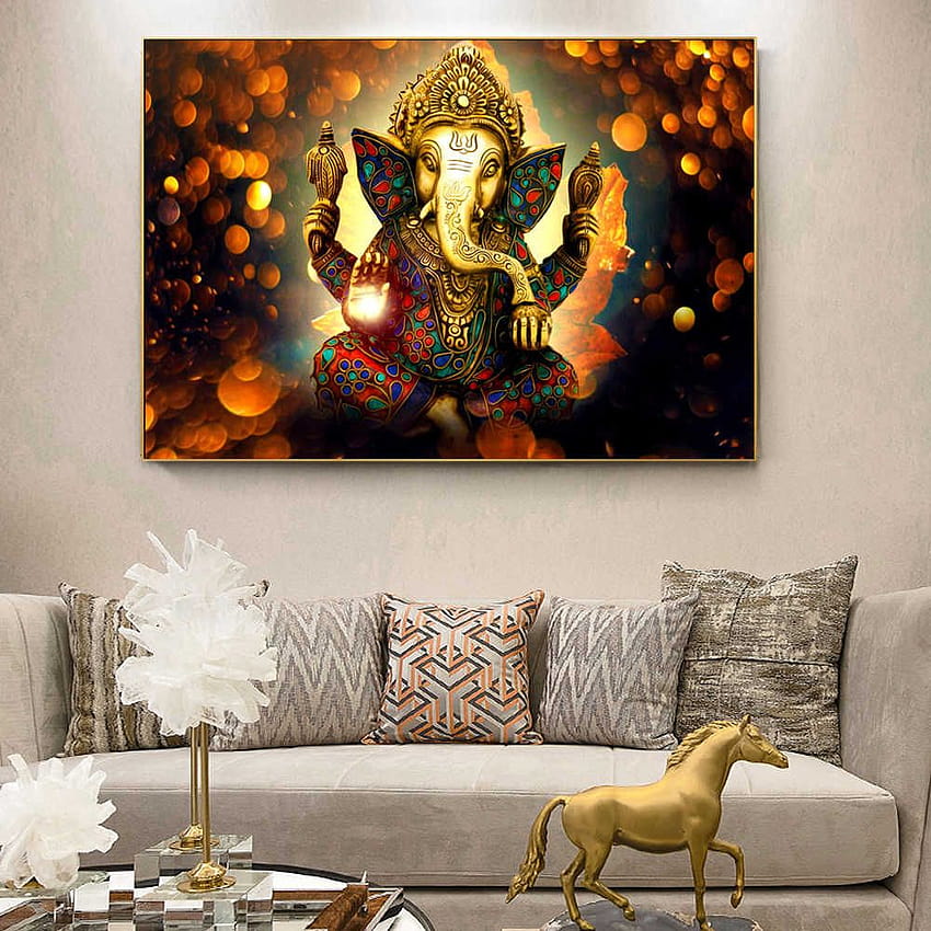 Ganesha Gods Canvas Paintings On The Wall Classical Hindu Gods Wall Art Canvas Prints Hinduism Decorative Home Decor HD phone wallpaper