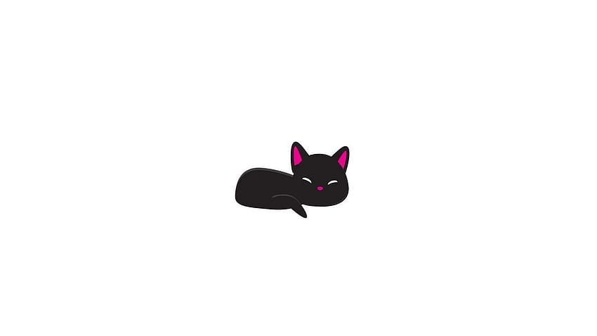 Черна котка Минималистичен HD тапет