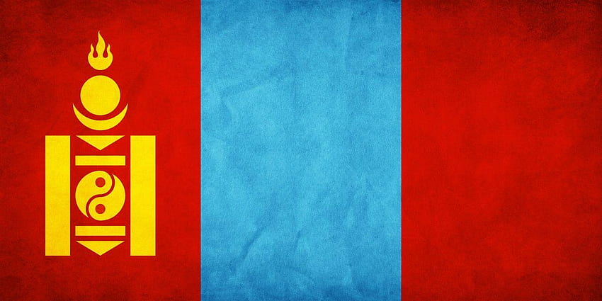 Mongolia Grungy Flag di think0 Sfondo HD