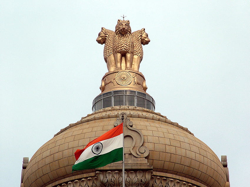 Bandiera dell'India, parlamento indiano Sfondo HD