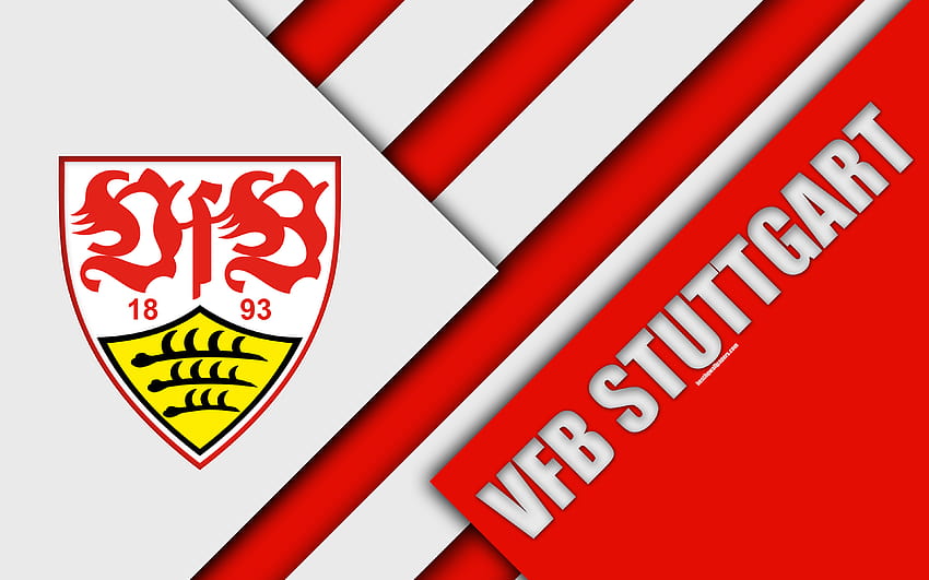 VfB Stuttgart FC, material design, emblem HD wallpaper
