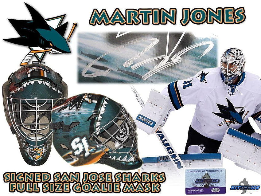 San Jose Sharks Felt Pennant Martin Jones (Hockey Mask) 2021 Licensed 18”  New