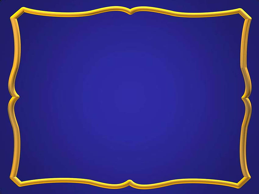 Latar belakang Power Point bingkai emas biru, bingkai emas biru, perbatasan emas Wallpaper HD