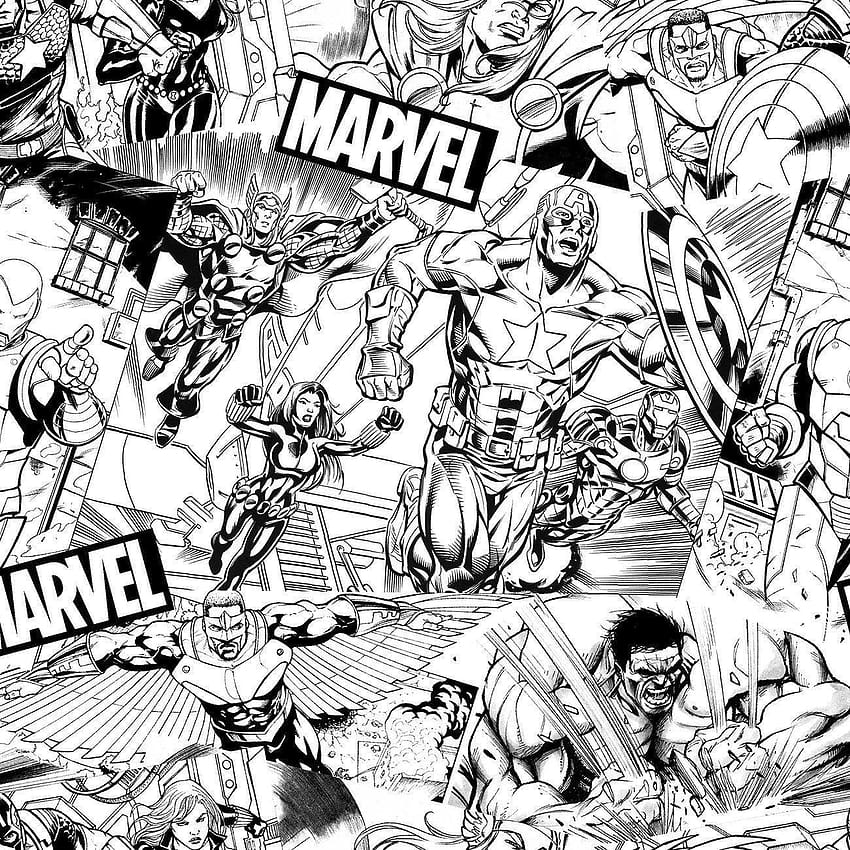 Marvel Avengers Sketch Fabric HD тапет за телефон