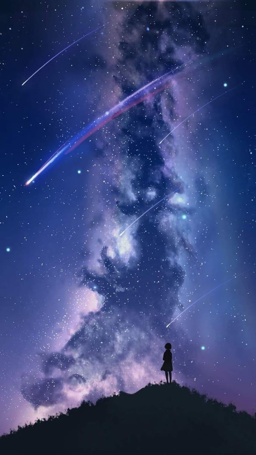 Watching the star fall .ogysof… Beautiful, anime of space HD phone wallpaper