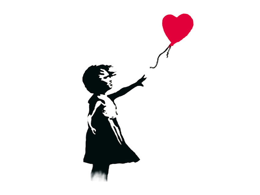 Banksy, ragazza e mongolfiera Sfondo HD