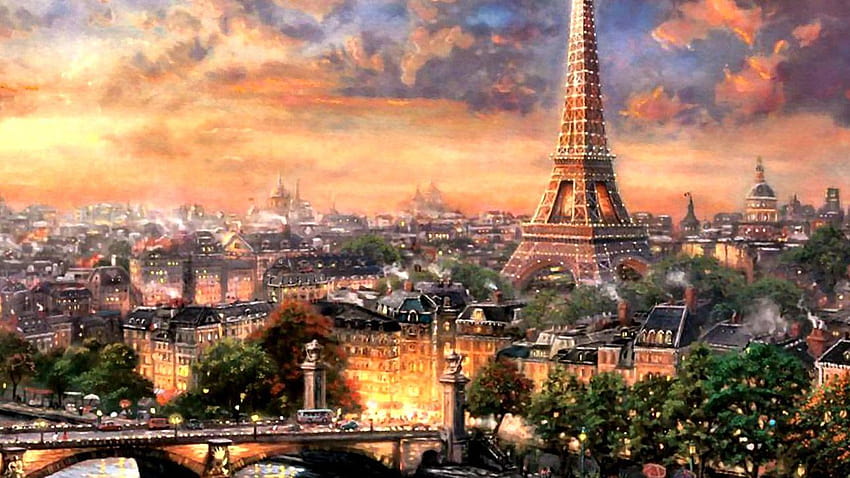 Skyscrapers, Paris, City, Love, Cityscape, France, Scenery, Painting, paris  city HD wallpaper | Pxfuel