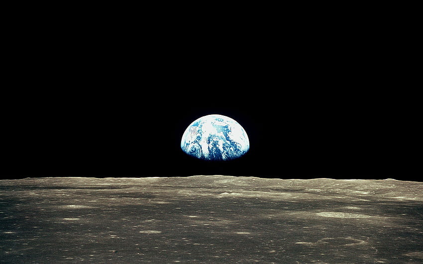 Impresionante vista de la tierra desde la luna fondo de pantalla
