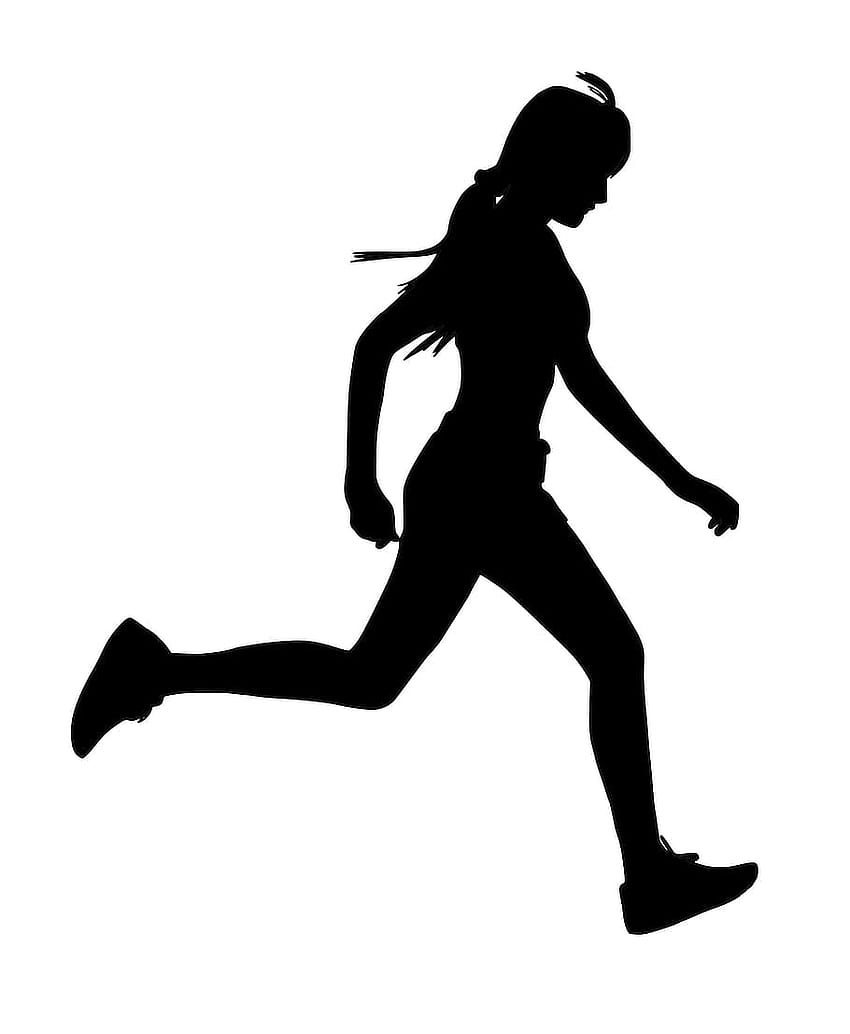 : Silhouette of woman running., fitness, sports, man and women running HD phone wallpaper