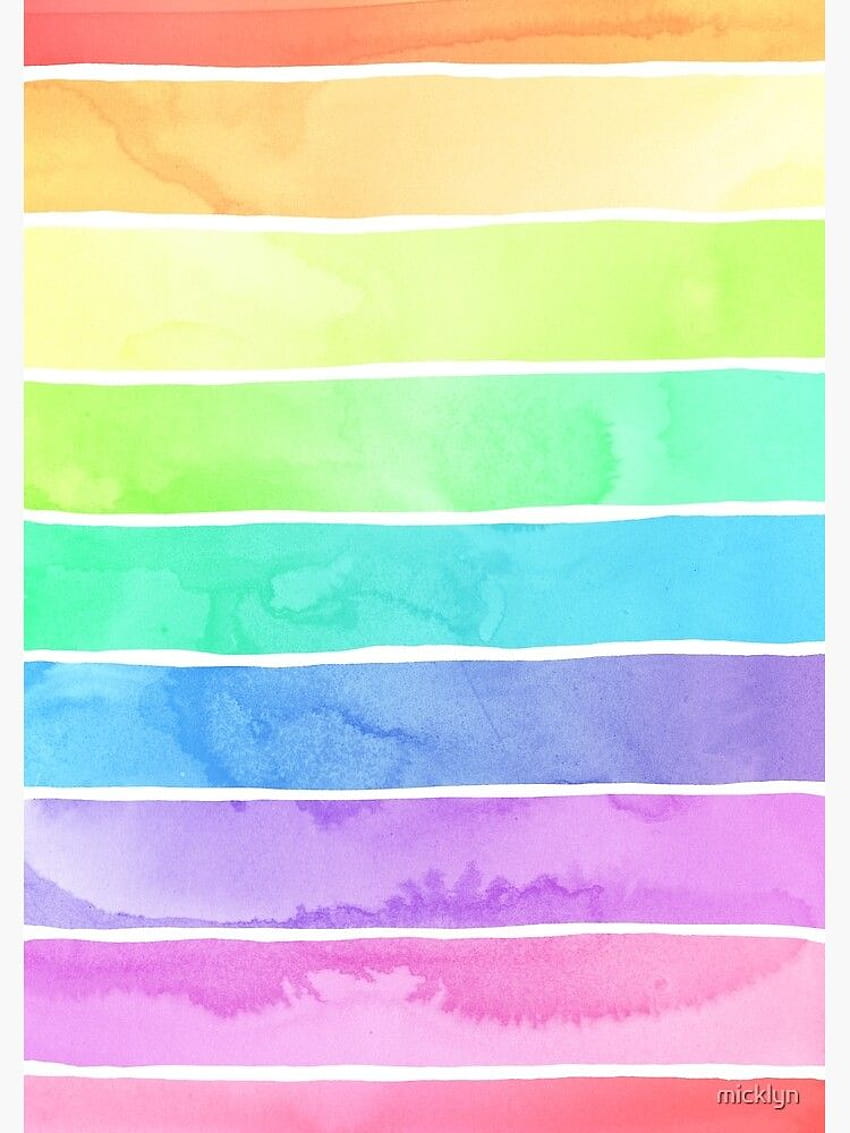Summer Sorbet Rainbow Stripes Canvas Print oleh micklyn, musim panas pelangi wallpaper ponsel HD