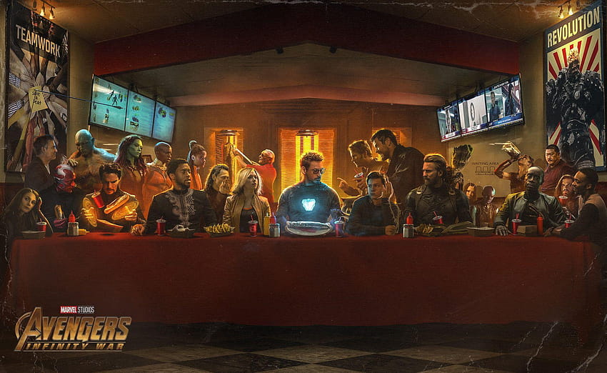 Avengers Letztes Abendmahl HD-Hintergrundbild