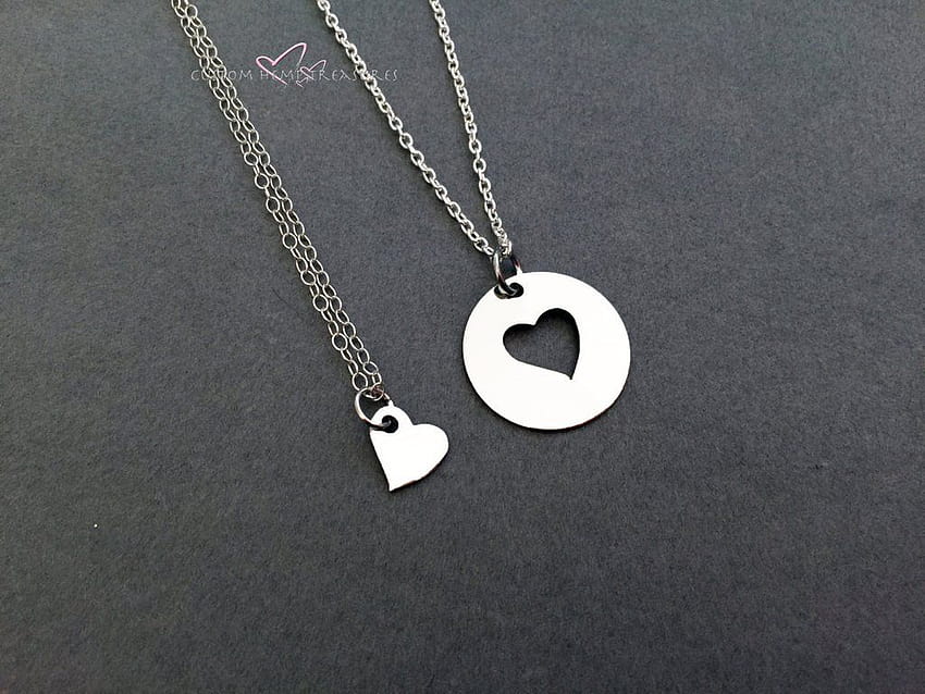 Mom Necklace, Open Heart Necklace, Mothers Day Gift, Mother, mother and daughter necklace HD wallpaper