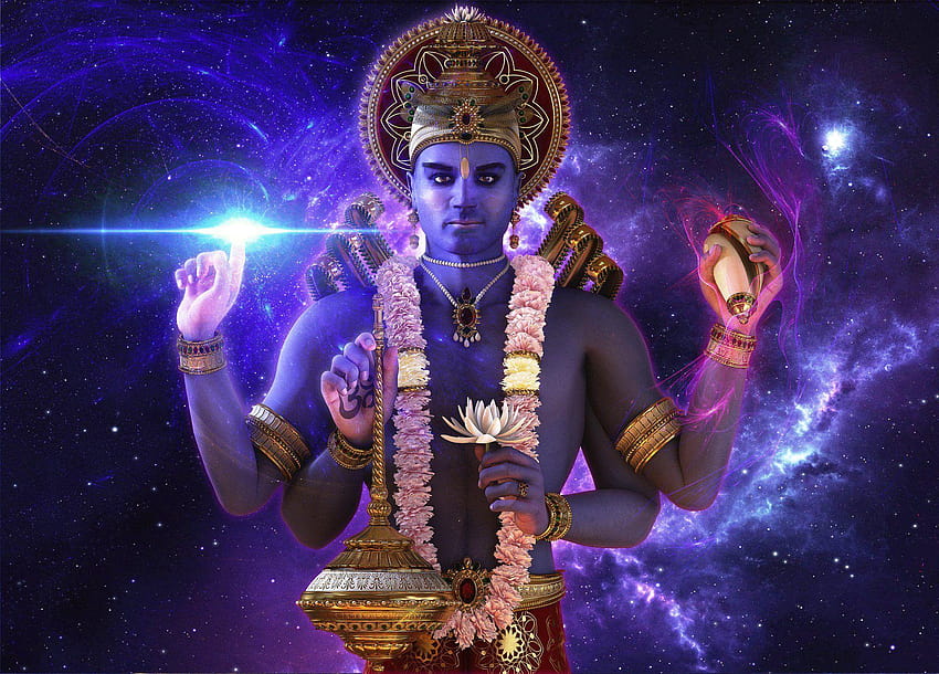 3D Lord Vishnu, todo deus 3d papel de parede HD