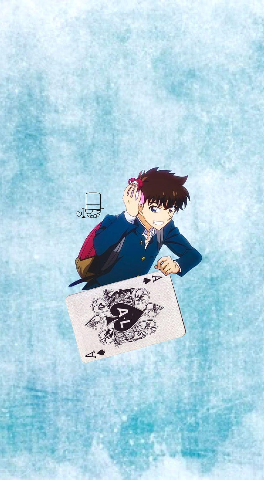 Detective Conan Kuroba Kaito Kid Blue Card 괴도키드 배경 HD phone wallpaper
