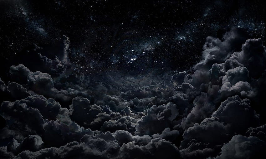 Cloudy Night Sky HD wallpaper